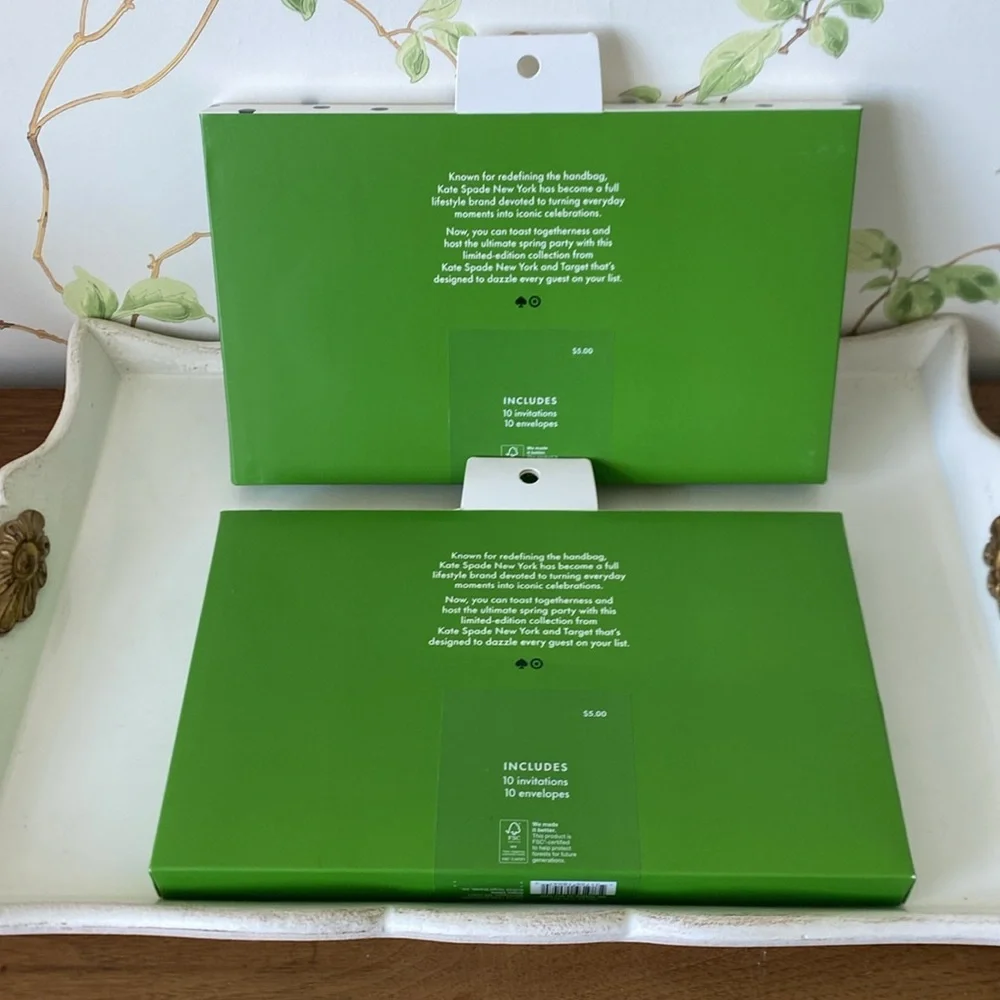 kate spade Martini Glass Party Invitations - 2 Boxes - 20 Invitations - NEW